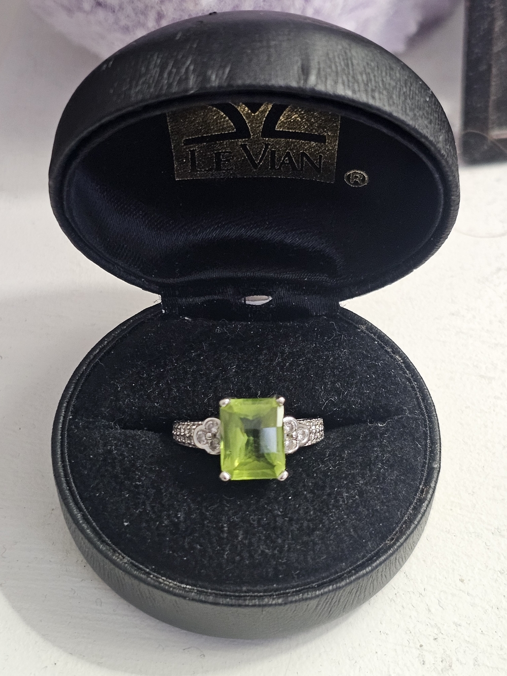 Levian Women's Peridot Emerald-Cut Ring in Green Resized To 7.5